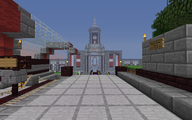 The northern entrance to the Nether Courtyard, at the Spleef Arena