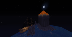 Frick Tower at night, now getting close to Spawn ships