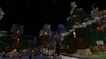 ZotShot descends after building the star atop his Christmas tree as residents and non-residents alike watch in awe.